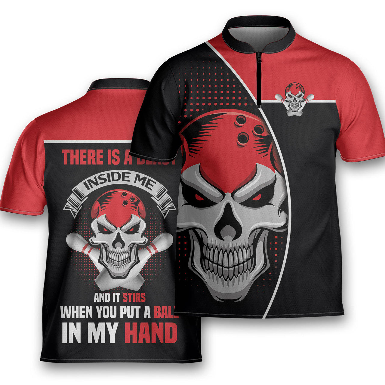 There Is A Beast Inside Me Skull Bowling Polo Jersey