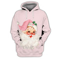 FUNSTUFFPRINT Santa Claus Christmas 3D Printed Unisex Merry Christmas 3D Hoodie and Zip Hoodie