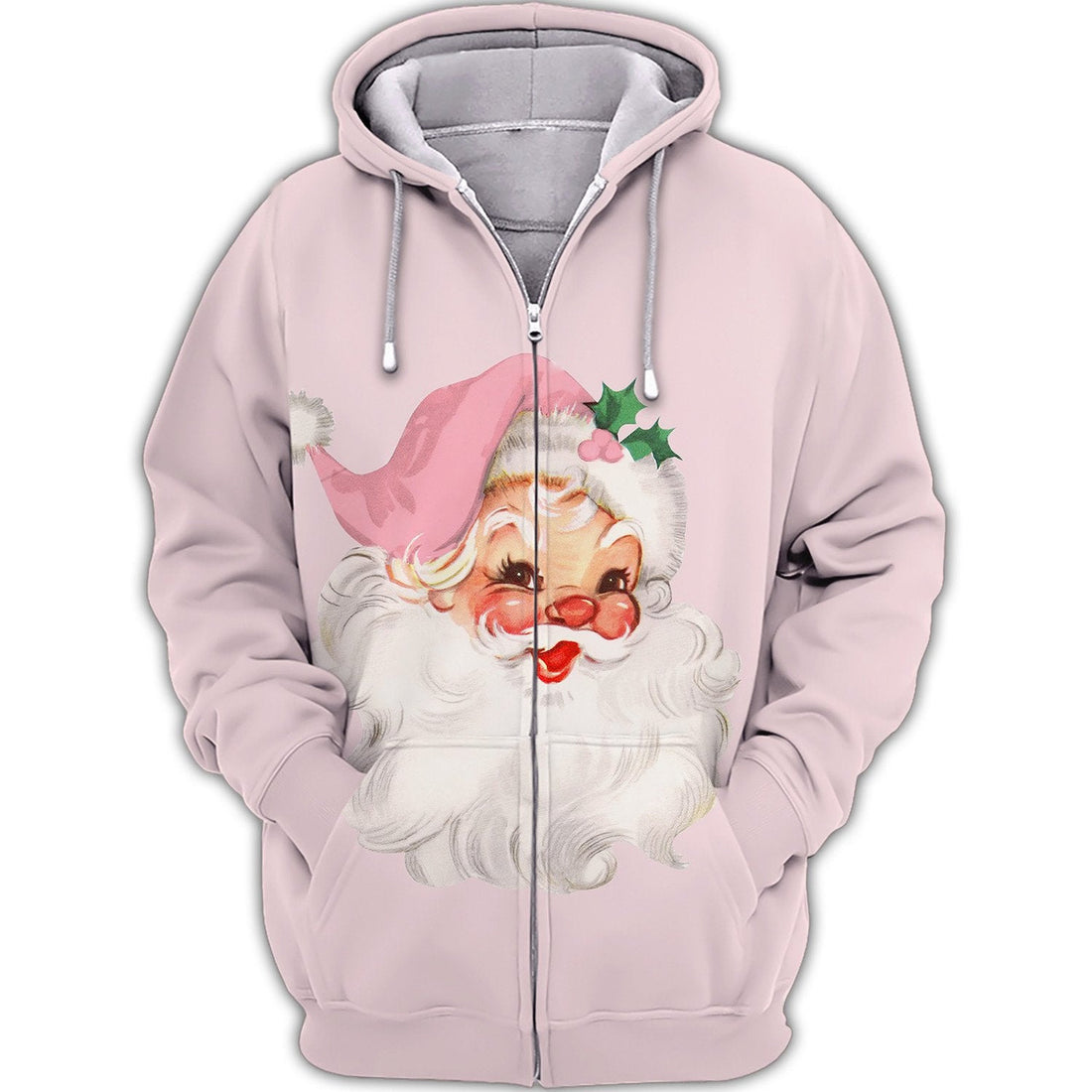 FUNSTUFFPRINT Santa Claus Christmas 3D Printed Unisex Merry Christmas 3D Hoodie and Zip Hoodie
