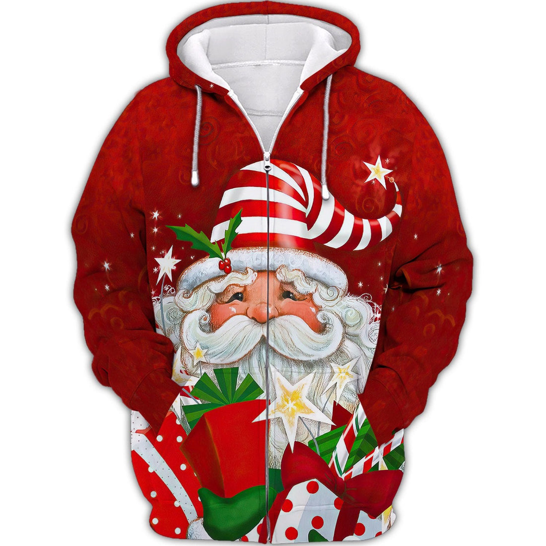 FUNSTUFFPRINT Santa Gift Printed Unisex Merry Christmas 3D Hoodie and Zip Hoodie