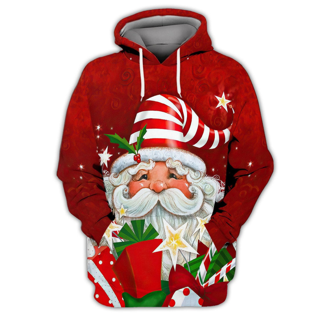 FUNSTUFFPRINT Santa Gift Printed Unisex Merry Christmas 3D Hoodie and Zip Hoodie