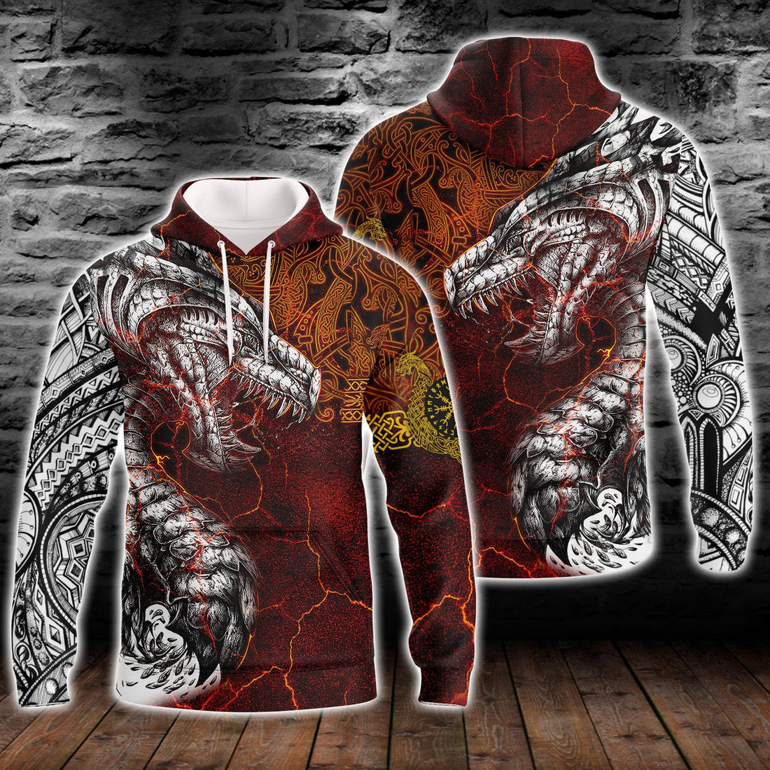 FUNSTUFFPRINT- Dragon Tattoo 3D Hoodie and Zip Hoodie