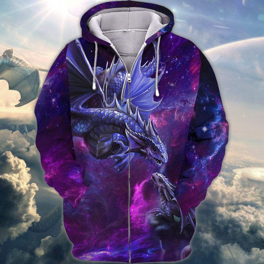FUNSTUFFPRINT Purple Dragon Tattoo 3D Hoodie and Zip Hoodie