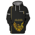 FUNSTUFFPRINT Cusstom Tattoo Uniform Tee Shirt Black 3D Hoodie and Zip Hoodie