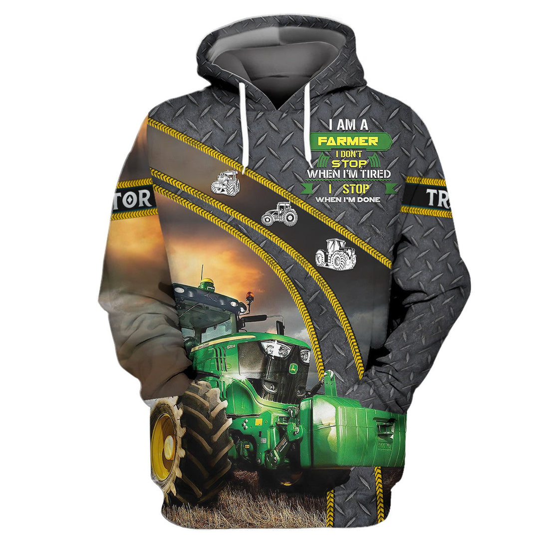 FUNSTUFFPRINT I Am A Farmer I Don’t Stop When I’m Tired I Stop When I’m Done 3D Hoodie and Zip Hoodie
