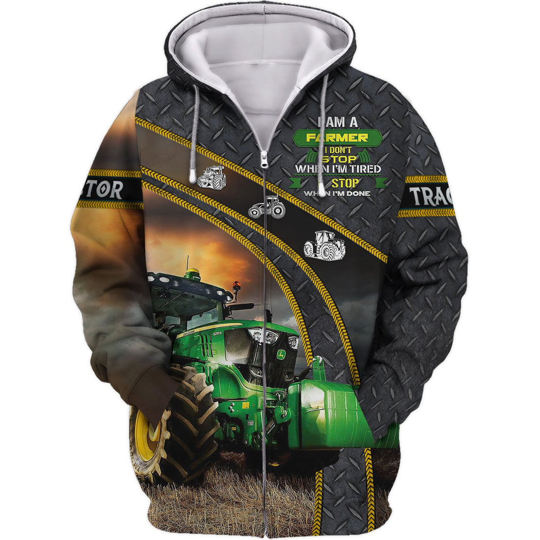 FUNSTUFFPRINT I Am A Farmer I Don’t Stop When I’m Tired I Stop When I’m Done 3D Hoodie and Zip Hoodie