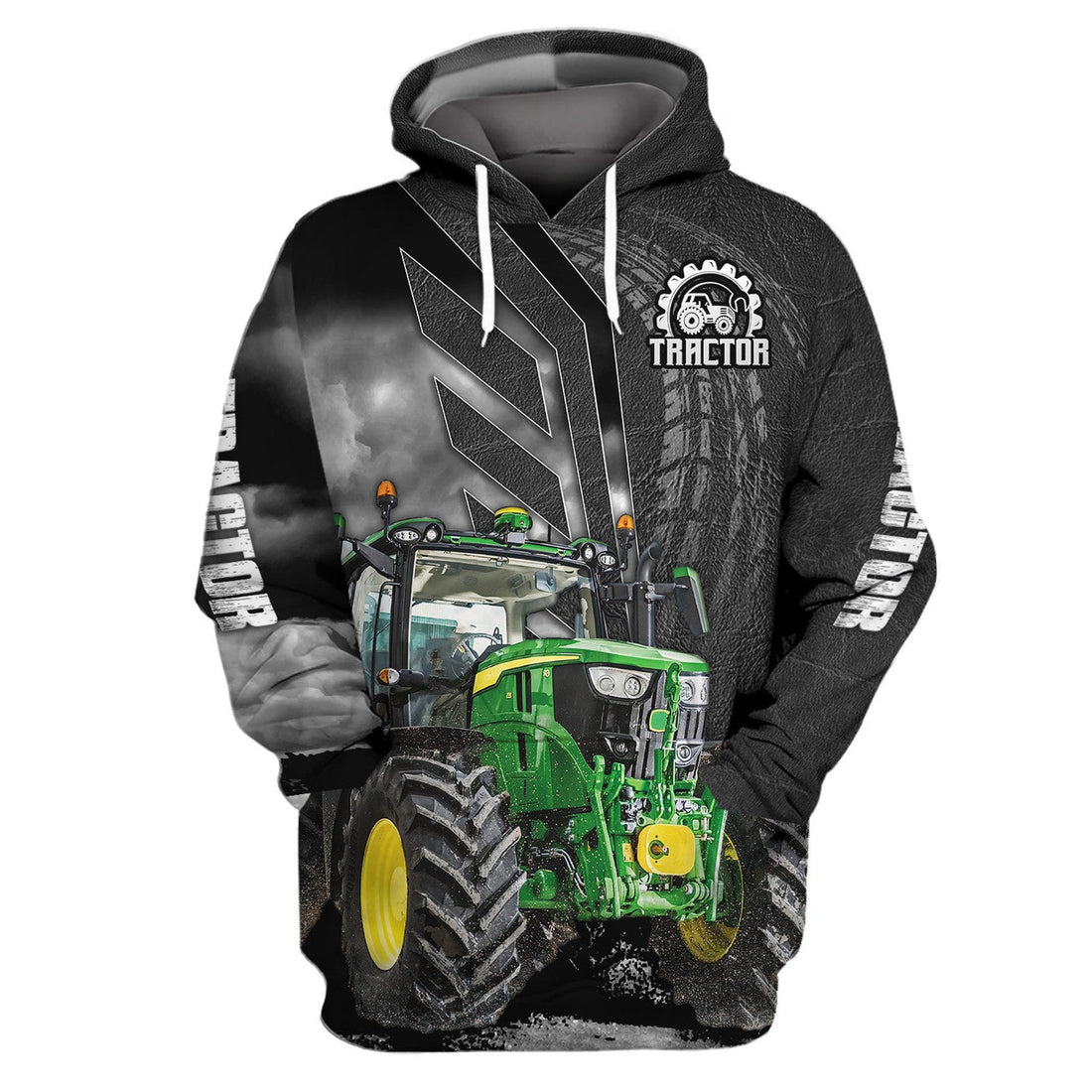FUNSTUFFPRINT Black 3D Tractor Shirt Truck Driver Shirts Tractor 3D Hoodie and Zip Hoodie