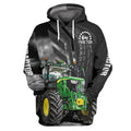 FUNSTUFFPRINT Black 3D Tractor Shirt Truck Driver Shirts Tractor 3D Hoodie and Zip Hoodie