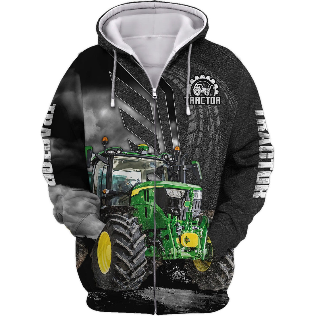 FUNSTUFFPRINT Black 3D Tractor Shirt Truck Driver Shirts Tractor 3D Hoodie and Zip Hoodie