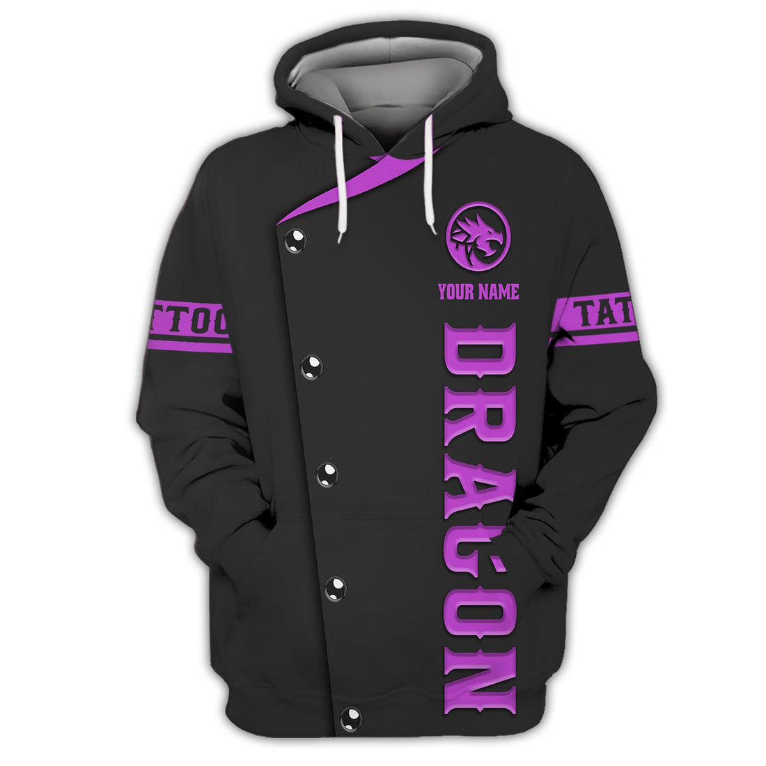 FUNSTUFFPRINT- Dragon Tattoo Jacket 3D Hoodie and Zip Hoodie