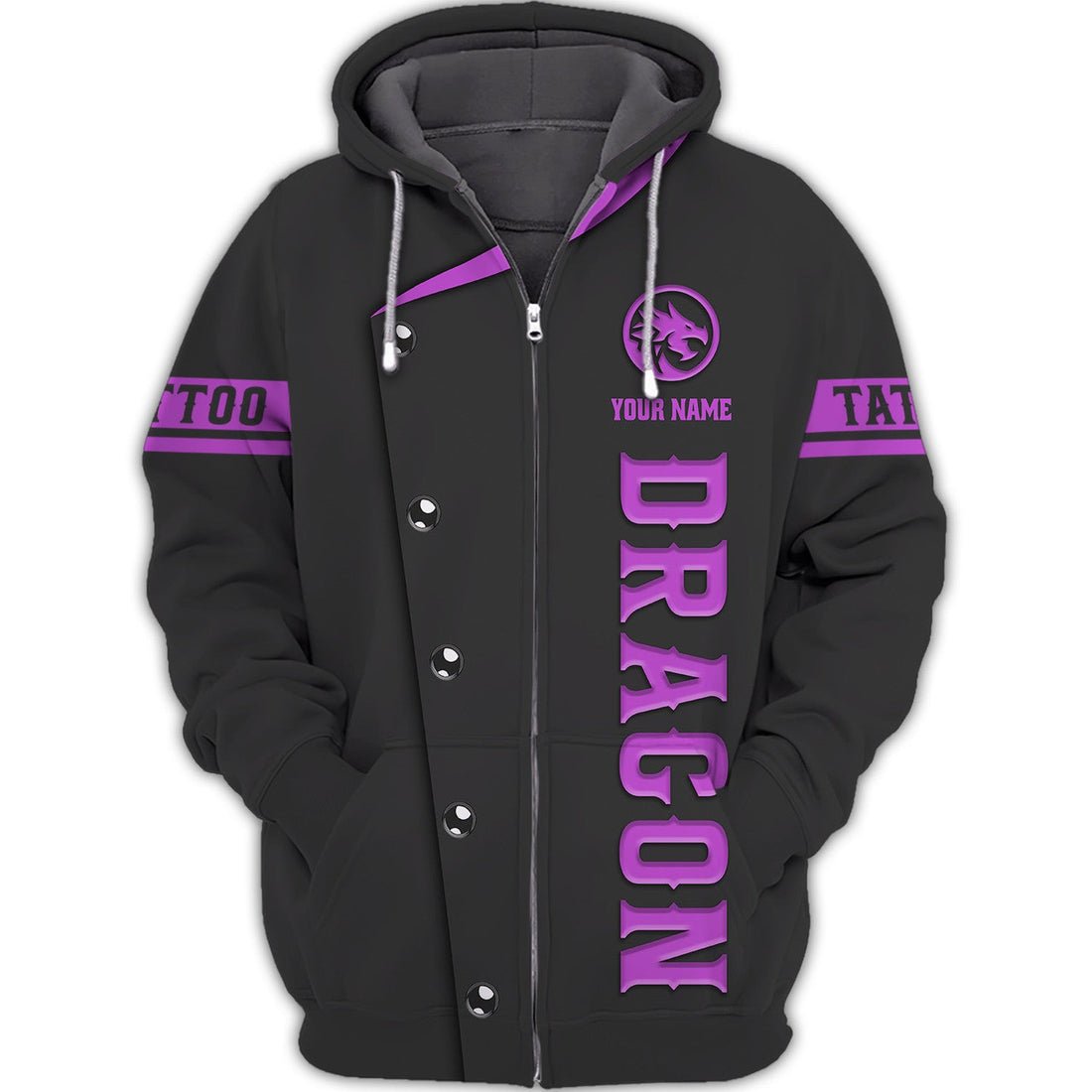 FUNSTUFFPRINT- Dragon Tattoo Jacket 3D Hoodie and Zip Hoodie