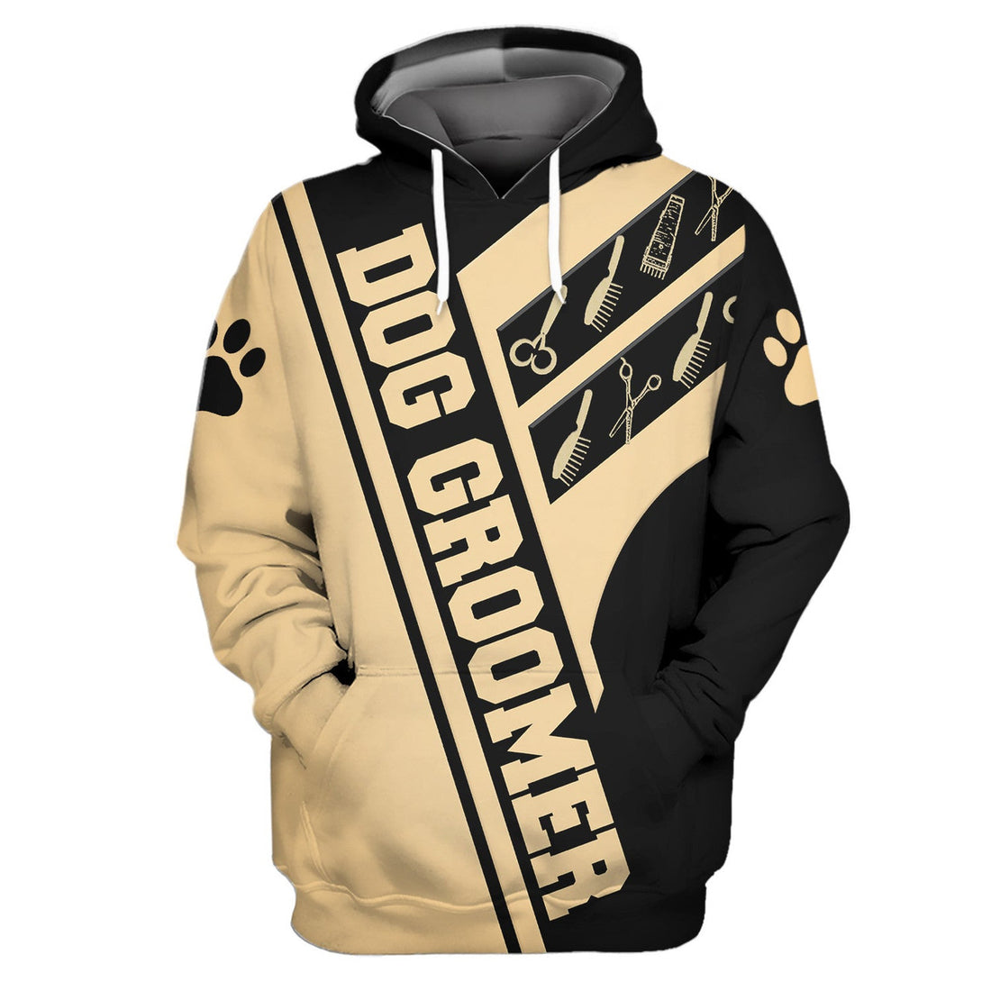 FUNSTUFFPRINT Dog Groomer Shirt, Pet Groomer Gift Yellow 3D Hoodie and Zip Hoodie