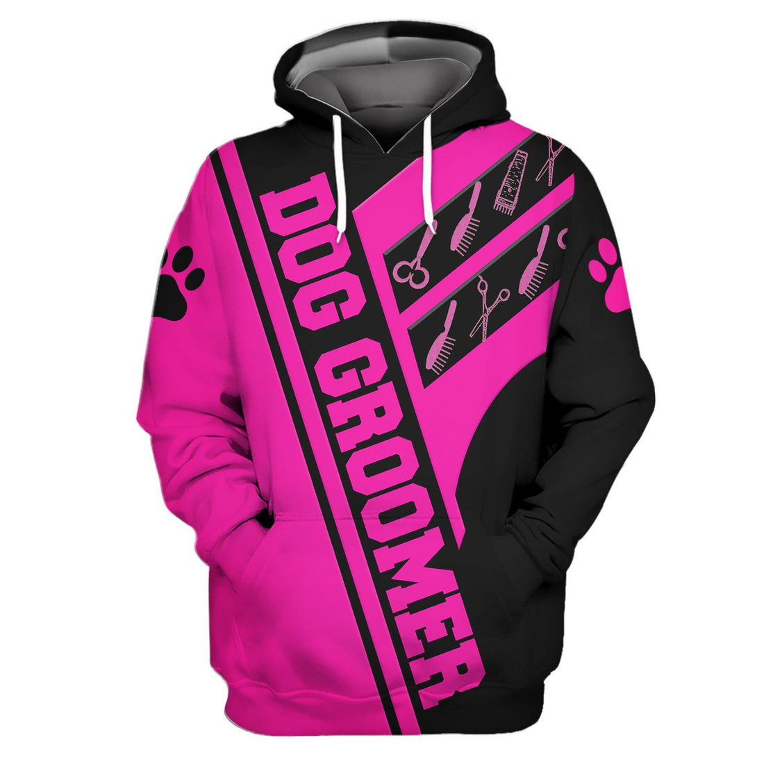 FUNSTUFFPRINT Dog Groomer Shirt, Pet Groomer Gift Pink 3D Hoodie and Zip Hoodie