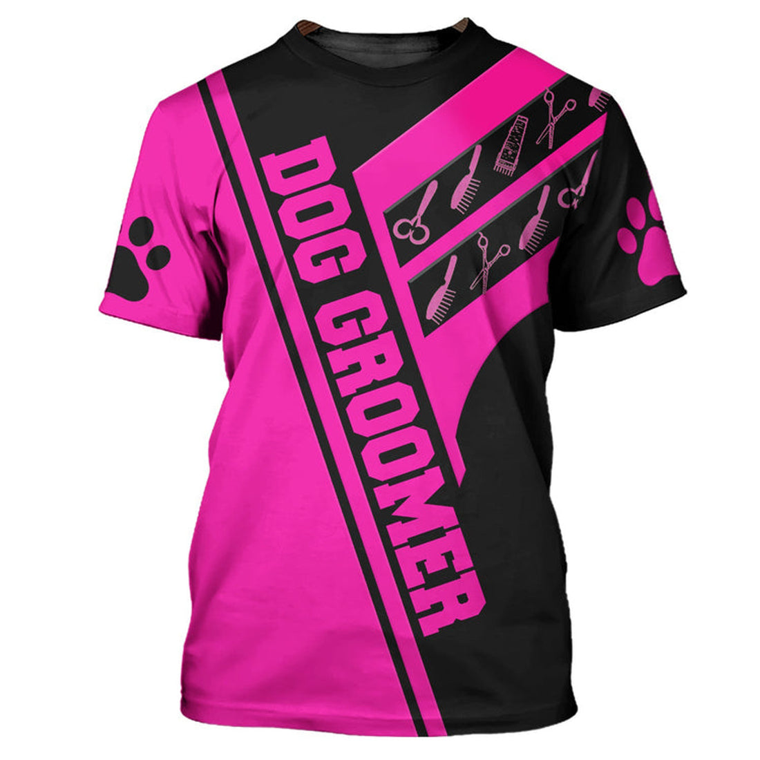 FUNSTUFFPRINT Dog Groomer 3D Full PrinT-Shirt, Pet Groomer Gift Pink Hoodie, Christmas Gift 3D T-shirt