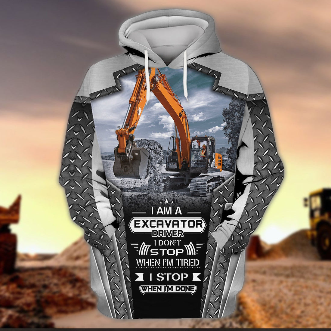 FUNSTUFFPRINT I Am Excavator Driver Hoodie Tshirt Sweatshirt for 3D Hoodie and Zip Hoodie