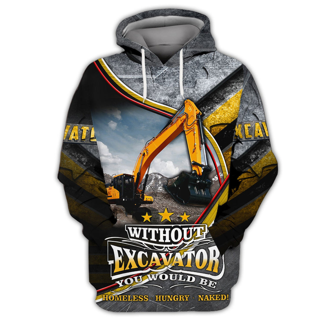 FUNSTUFFPRINT Excavator 3D All Over Printed Shirts 3D Hoodie and Zip Hoodie
