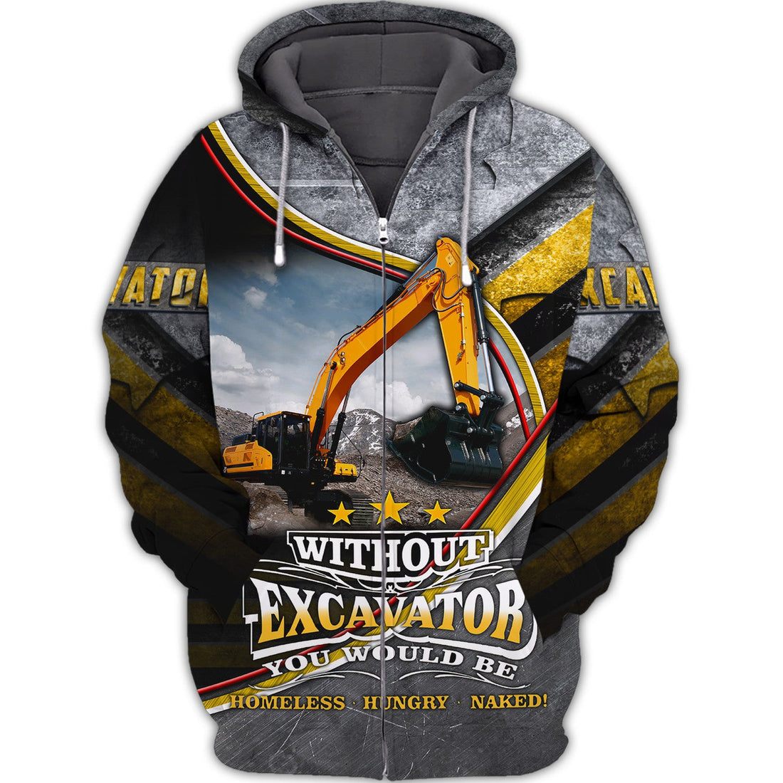 FUNSTUFFPRINT Excavator 3D All Over Printed Shirts 3D Hoodie and Zip Hoodie