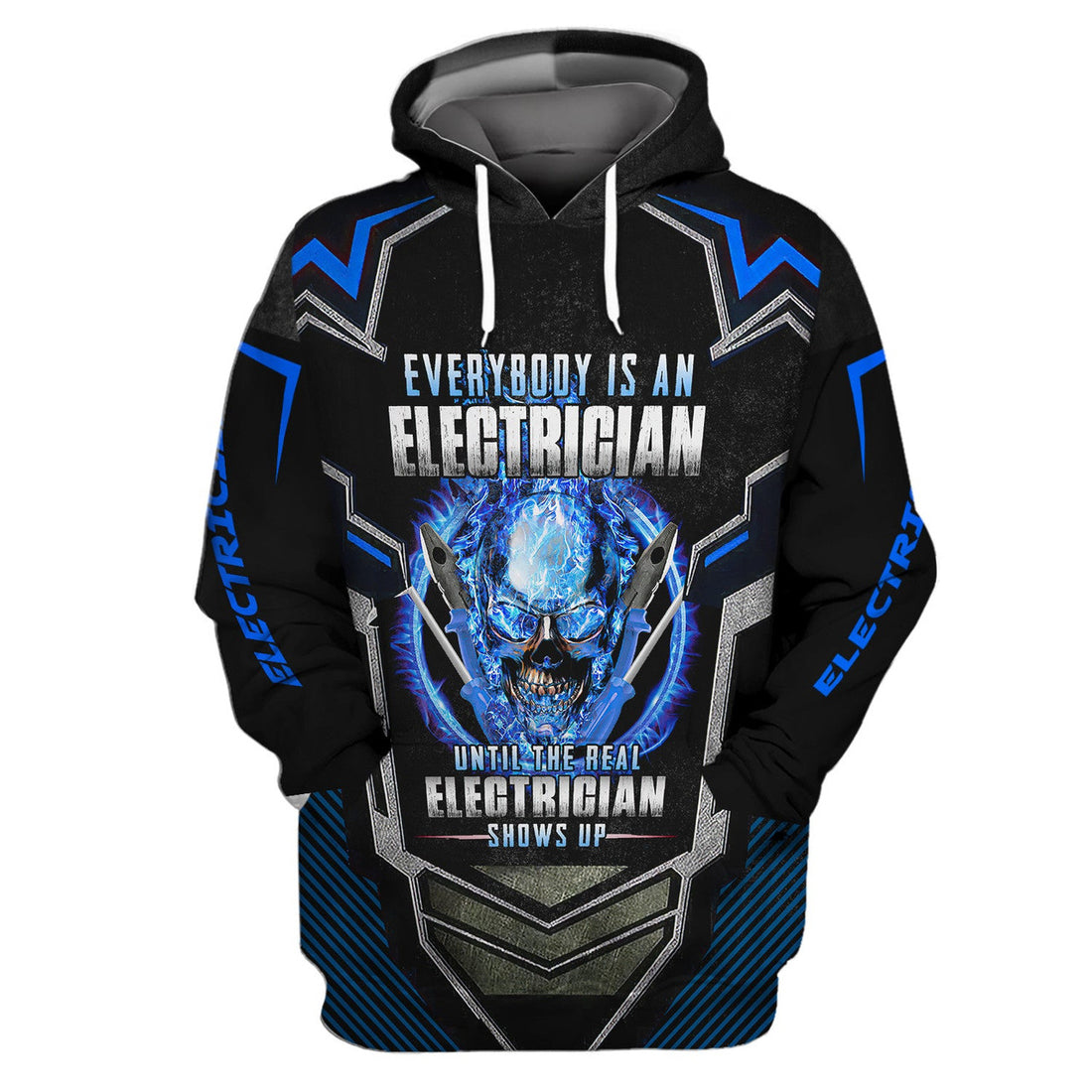 FUNSTUFFPRINT Everybody Is An Electrician Until The Real Electrican Shows Up Electrician Style 3D Hoodie and Zip Hoodie