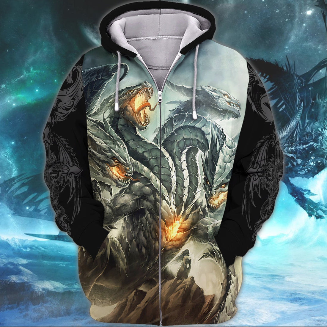 FUNSTUFFPRINT Tattoo And Dungeon Dragon 3D Hoodie and Zip Hoodie