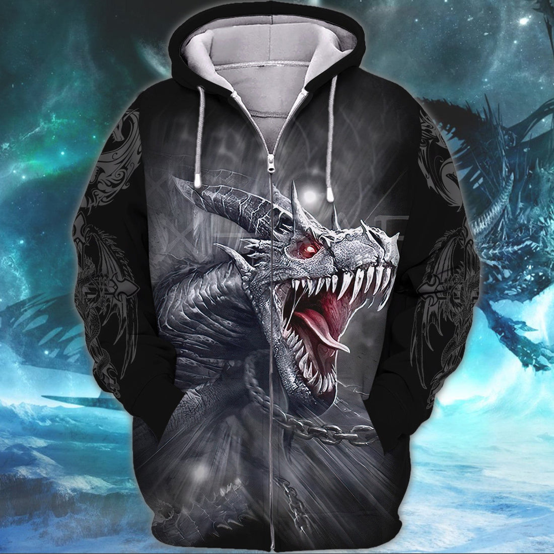 FUNSTUFFPRINT Tattoo And Dungeon Dragon 3D Hoodie and Zip Hoodie