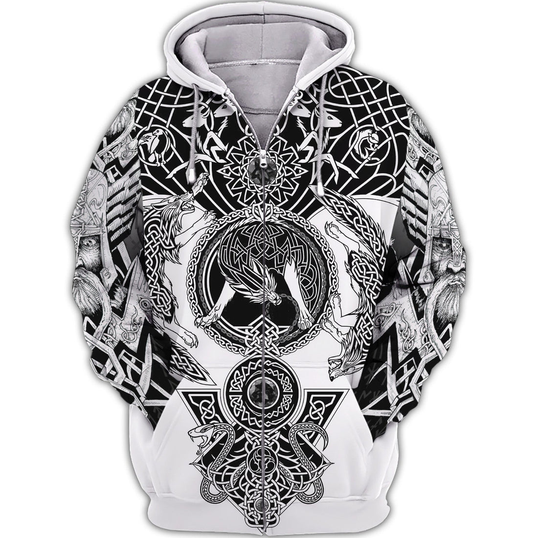 FUNSTUFFPRINT- Viking Tattoo 3D Hoodie and Zip Hoodie