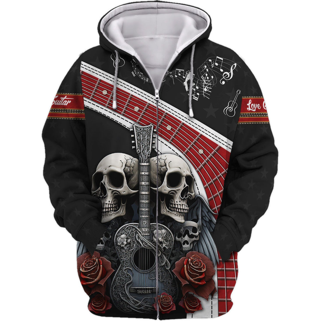 FUNSTUFFPRINT Guitar 3D Shirt, Love Guitar, Guitarist Musician Music Player for Man And Woman 3D Hoodie and Zip Hoodie