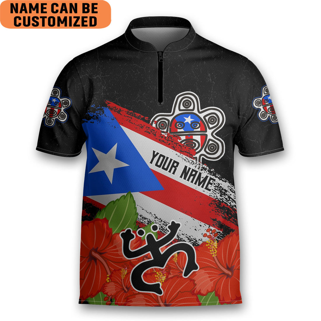 Custom Personalized Puerto Rico AOP Bowling Jersey Style Polo Men's Shirt Gift for Puerto Rican