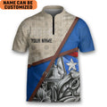 Custom Personalized Name Sol Taino Puerto Rico Zipper Polo Shirt Bowling Golf Jersey Lover