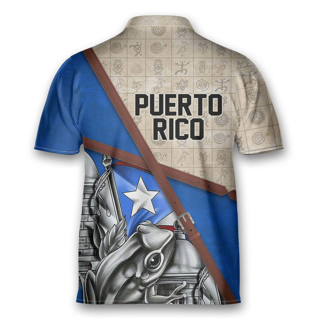 Custom Personalized Name Sol Taino Puerto Rico Zipper Polo Shirt Bowling Golf Jersey Lover