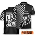 Custom Racing DIRT TRACK Lover Customized Bowling Jersey Zipper Polo Shirt