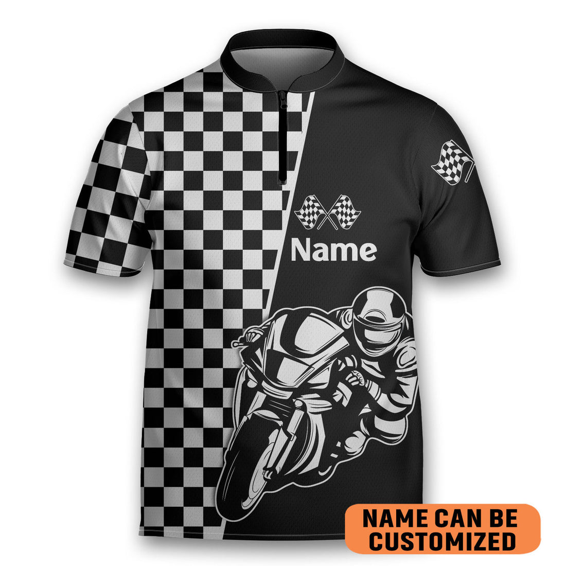 Custom Racing DIRT TRACK Lover Customized Bowling Jersey Zipper Polo Shirt