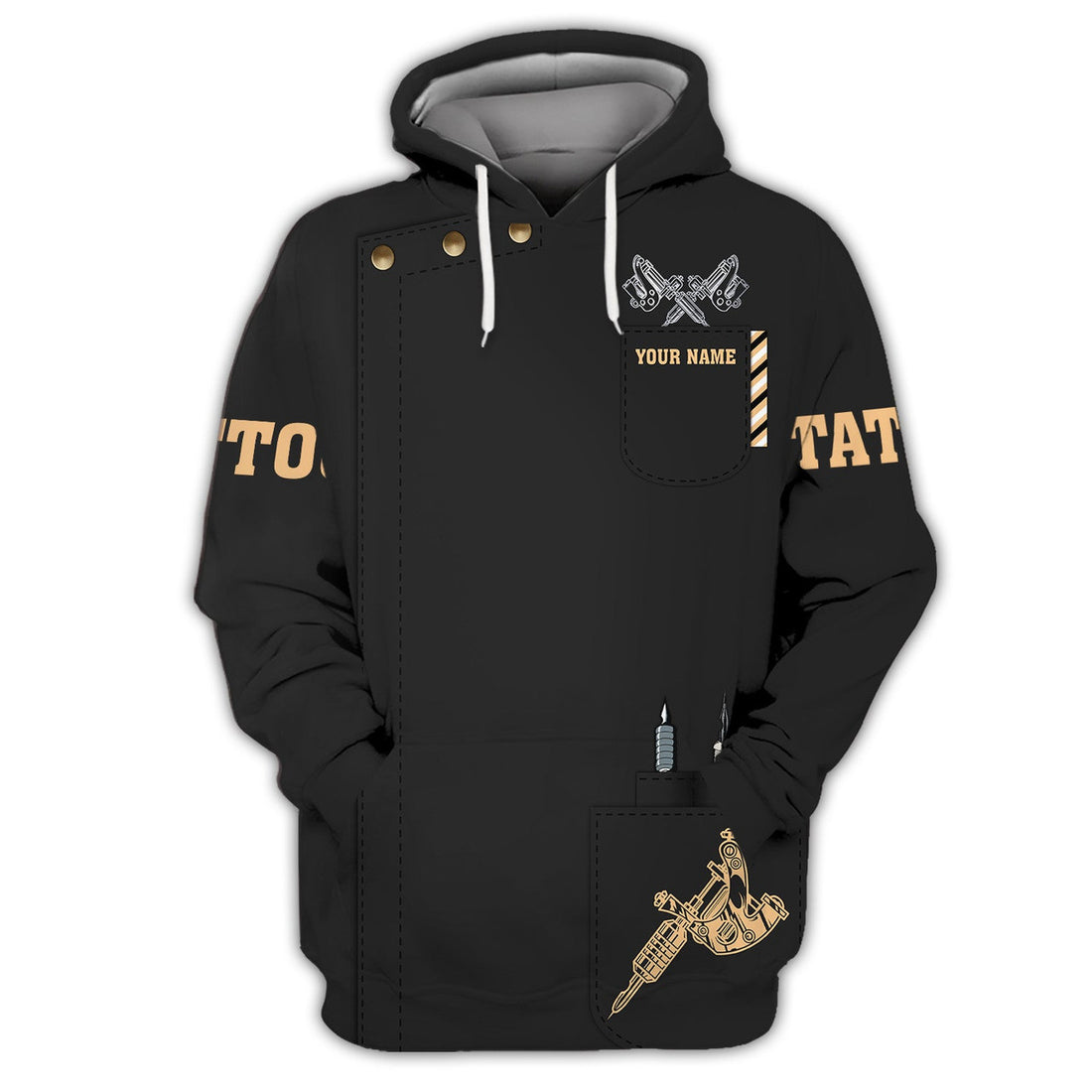FUNSTUFFPRINT Tattoo Lover Personalized Classic Tattoo Artist 3D Hoodie and Zip Hoodie