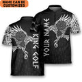 Custom Name Raven Viking Tattoo Art Golf Golfer Golfing Mandarin Zipper Jersey