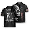 Hello Darkness Golf Skull Premium Golfing Mandarin Zipper Jersey