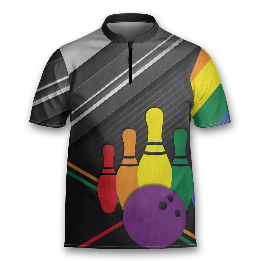 Trans Shirt Bowling, Funny Lesbian Bowling Jersey Zipper Shirt