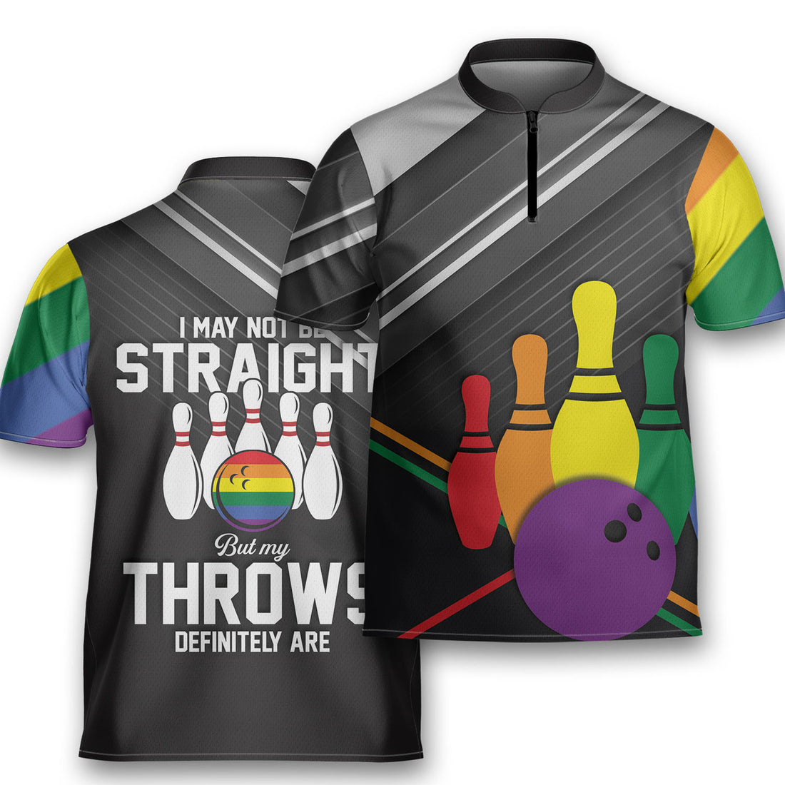 Trans Shirt Bowling, Funny Lesbian Bowling Jersey Zipper Shirt