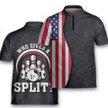 US Flag Who Give A Split Bowler Bowling Jersey Zipper Shirt