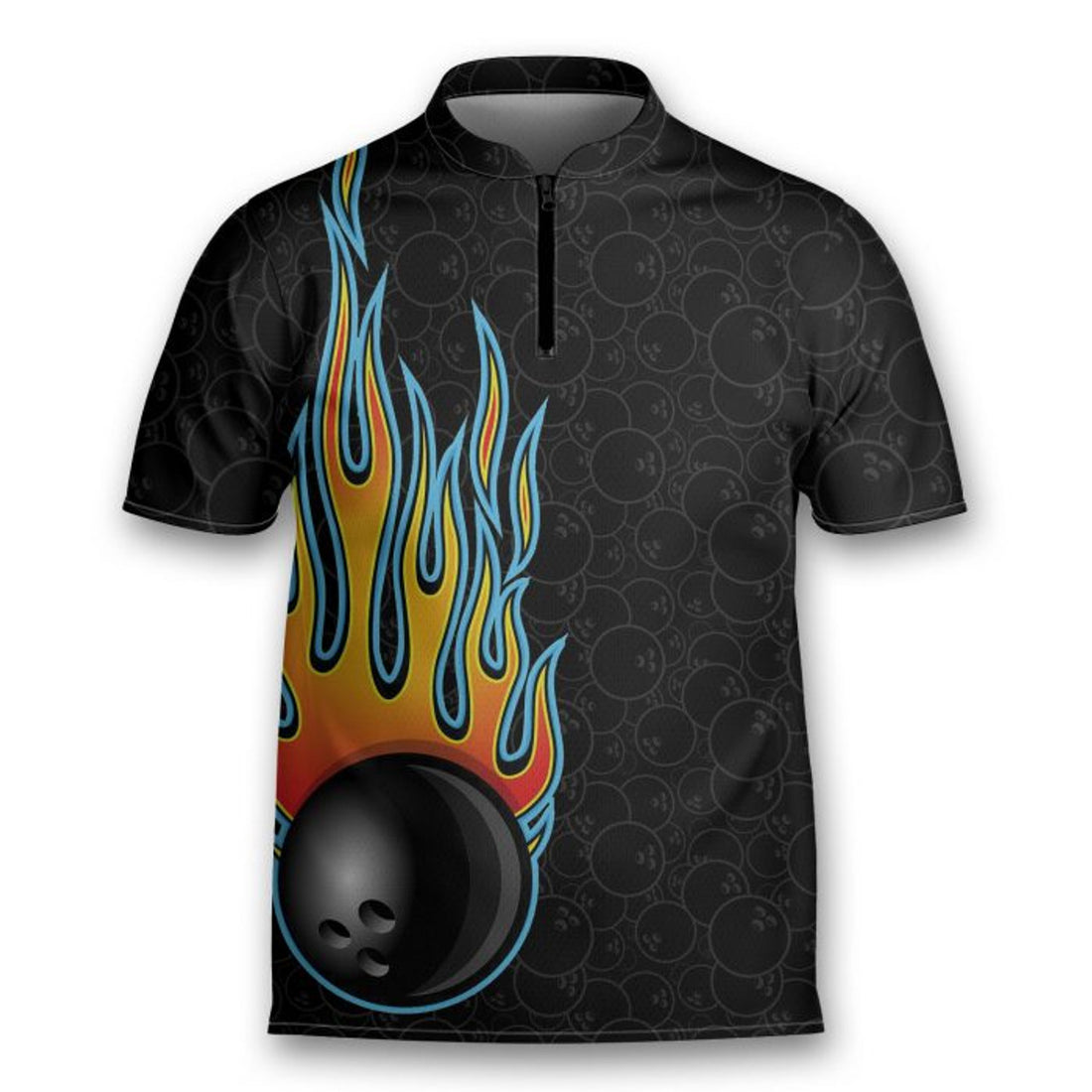 Bowlers Just End Up in The Gutter Flame Bowling Jersey Zipper Shirt