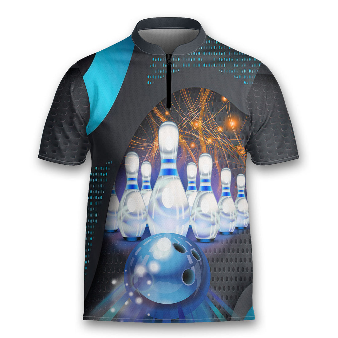 Just Another Beer Drinker With A Bowling Addiction Bowling Jersey Zipper Shirt