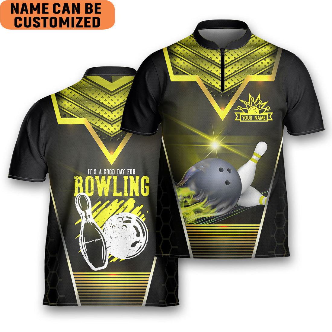 Custom Name It’s A Good Day For Bowling Team Bowling Jersey Zipper Shirt