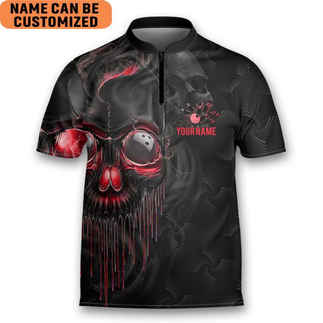 Custom Shut Up An Bowling Dark Shull Game Team Bowling Jersey Zipper Shirt Custom Name