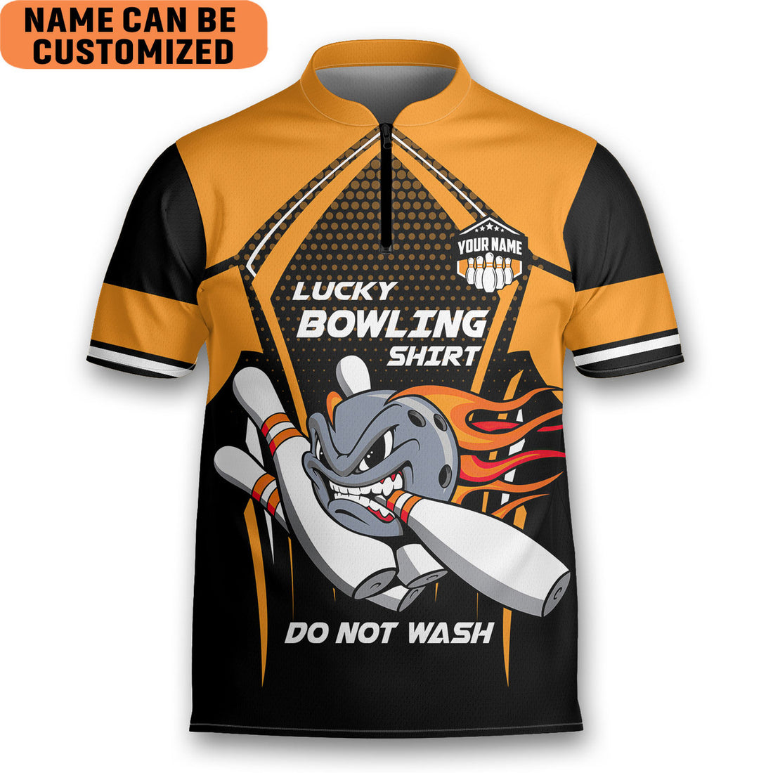 Custom Lucky Bowling Do Not Wash Personalized Game Team Bowling Jersey Zipper