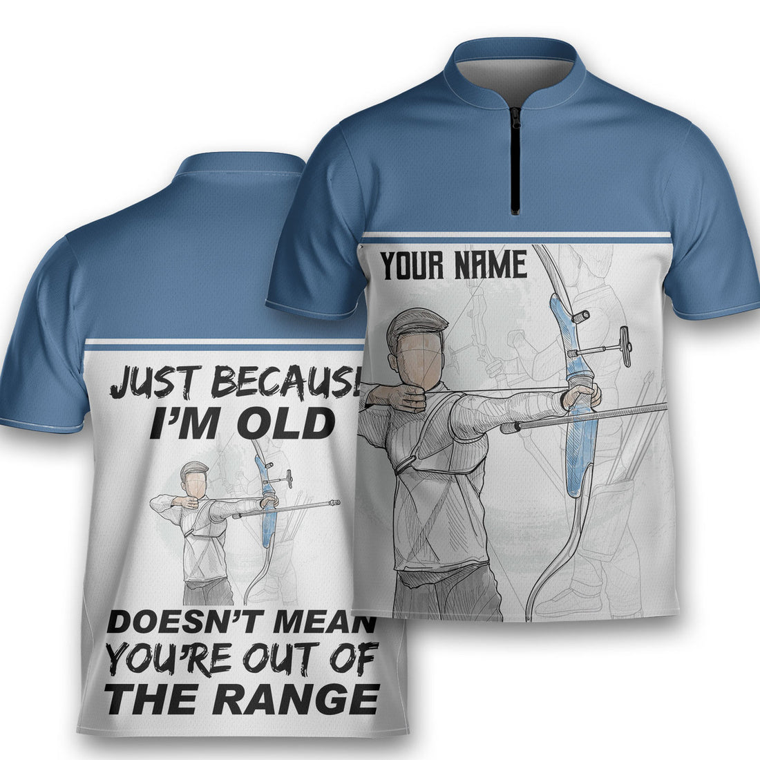 Custom Personalized You Are Out Of Range Shooter Archery Jersey Zipper Shirt