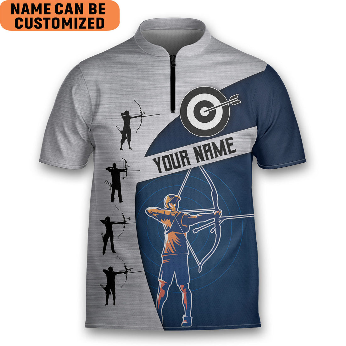 Custom Personalized 3D Unisex Archery Team Player Uniform Shooter Archery Jersey Zipper Shirt