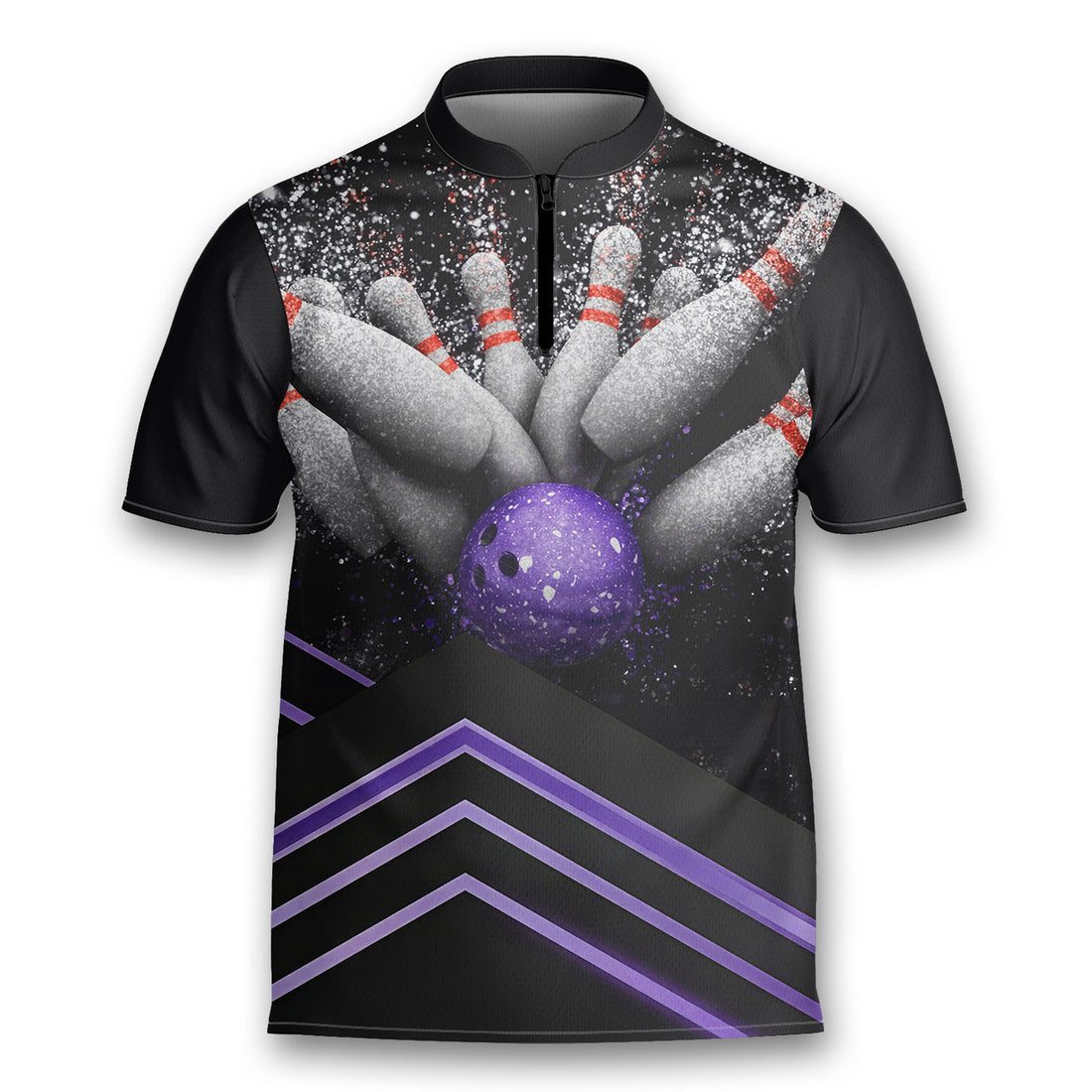 Underestimate Old Man Bowling Game Team Bowling Jersey Zipper Shirt