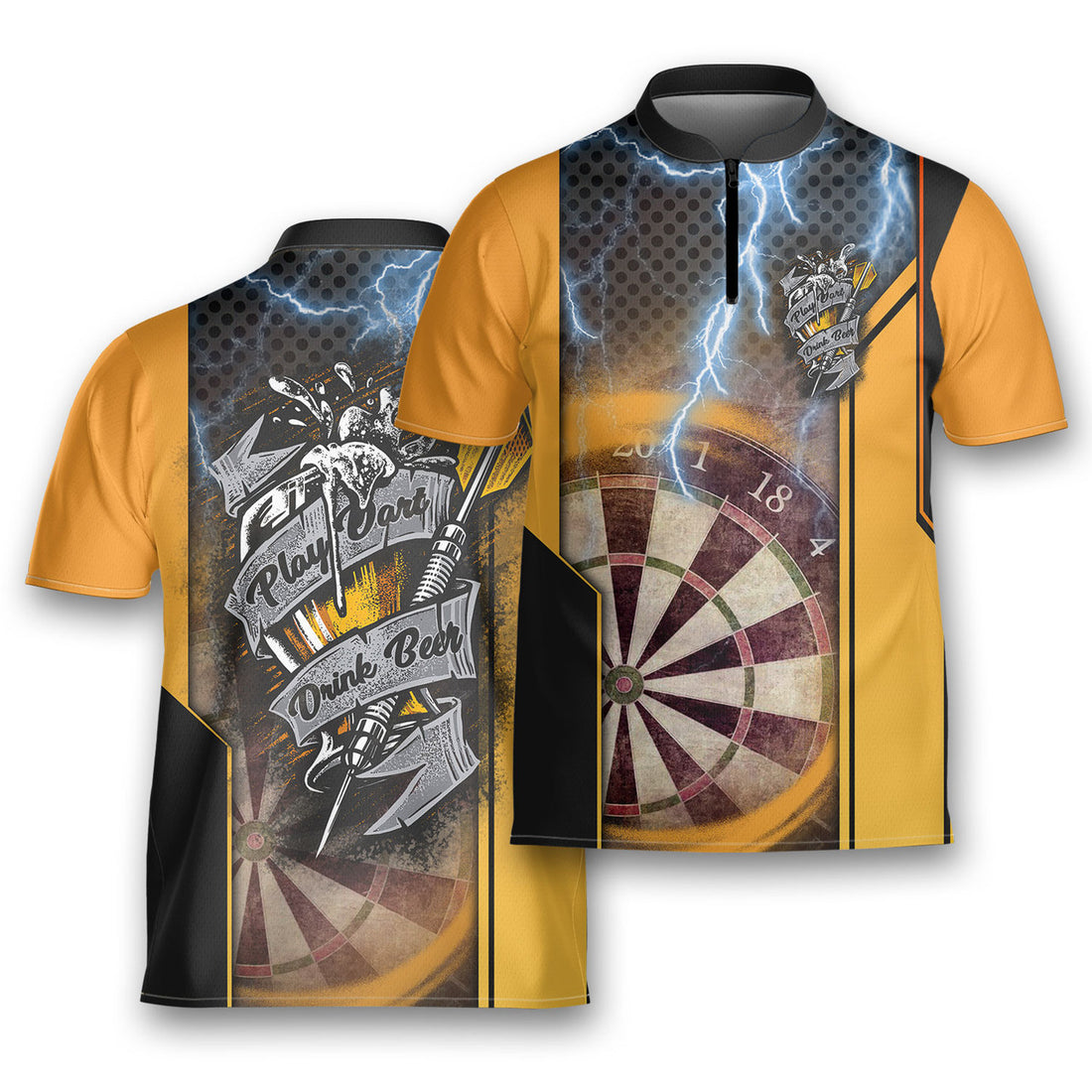 Play Darts Drink Beer Team Layers Shooter Archery Jersey Zipper Shirt
