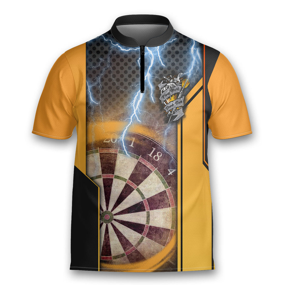 Play Darts Drink Beer Team Layers Shooter Archery Jersey Zipper Shirt