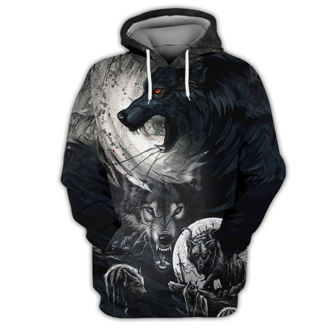 FUNSTUFFPRINT Wolf Tattoo 3D All Print Shirts Mythical Wolves 3D Hoodie and Zip Hoodie