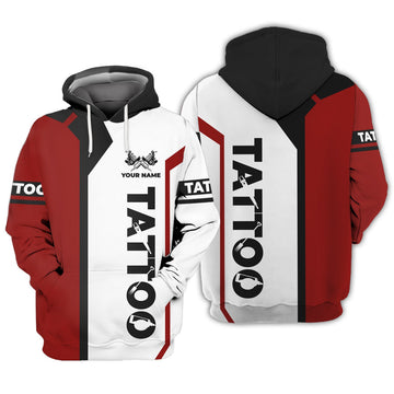 FUNSTUFFPRINT Tattoo Artist Shop Personalized Name 3D Hoodie and Zip Hoodie