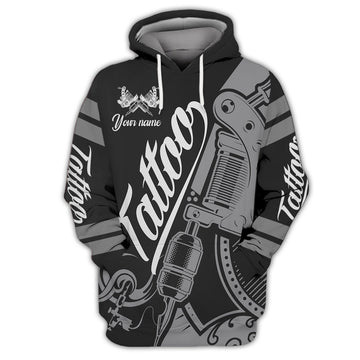 FUNSTUFFPRINT Tattoo Artist Shop Personalized Name 3D Hoodie and Zip Hoodie